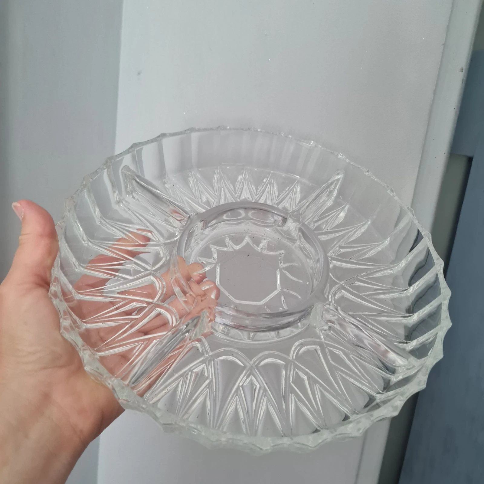 Magnifique plat à compartiments en crystal